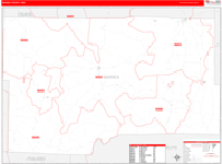 Maries County Wall Map Red Line Style