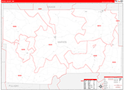 Maries County Wall Map Red Line Style