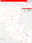 Marinette County Wall Map Red Line Style