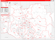 Marion County Wall Map Red Line Style