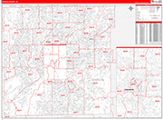Marion Wall Map Red Line Style
