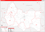 Marion County Wall Map Red Line Style