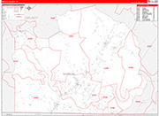 Marion County Wall Map Red Line Style