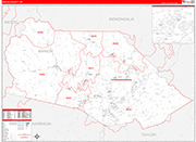 Marion County Wall Map Red Line Style