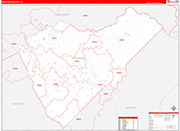 Mariposa County Wall Map Red Line Style