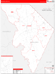 Marlboro County Wall Map Red Line Style