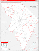 Marlboro County Wall Map Red Line Style