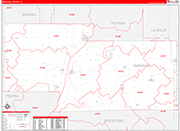 Marshall County Wall Map Red Line Style