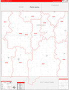 Marshall County Wall Map Red Line Style