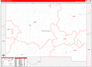 Marshall Wall Map Red Line Style