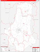 Marshall Wall Map Red Line Style