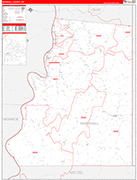 Marshall County Wall Map Red Line Style