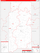 Martin Wall Map Red Line Style