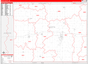 Martin County Wall Map Red Line Style