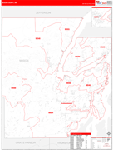Mason County Wall Map Red Line Style