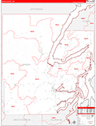 Mason Wall Map Red Line Style