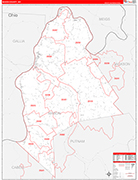 Mason County Wall Map Red Line Style