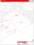 Matagorda County Wall Map Red Line Style