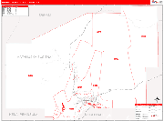 Matanuska-Susitna County Wall Map Red Line Style