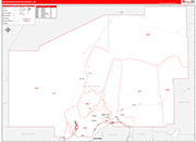 Matanuska-Susitna County Wall Map Red Line Style