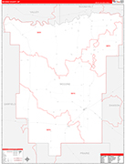 McCone County Wall Map Red Line Style