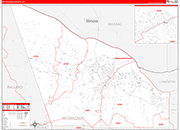 McCracken County Wall Map Red Line Style