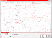 McDonald County Wall Map Red Line Style