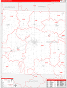 McDonough County Wall Map Red Line Style