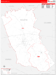 McDuffie County Wall Map Red Line Style