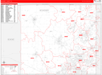 McHenry Wall Map Red Line Style