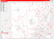 McHenry Wall Map Red Line Style