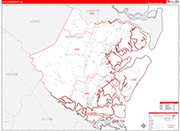 McIntosh County Wall Map Red Line Style