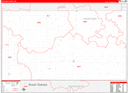 McIntosh Wall Map Red Line Style