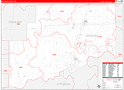 McIntosh County Wall Map Red Line Style