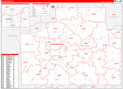 McLean Wall Map Red Line Style