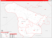 McLean Wall Map Red Line Style