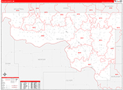 McLean Wall Map Red Line Style