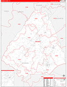 McMinn Wall Map Red Line Style