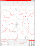 McPherson County Wall Map Red Line Style