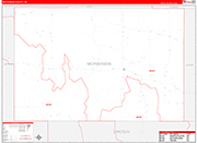 McPherson Wall Map Red Line Style