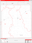 Meade Wall Map Red Line Style