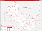 Meade Wall Map Red Line Style