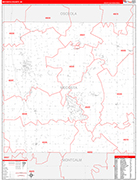 Mecosta Wall Map Red Line Style