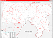 Meigs Wall Map Red Line Style