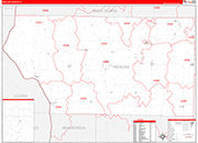 Mercer Wall Map Red Line Style