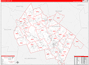 Merrimack Wall Map Red Line Style