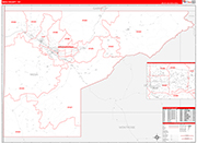 Mesa Wall Map Red Line Style