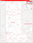 Miami Wall Map Red Line Style