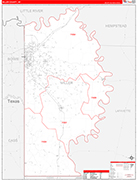 Miller Wall Map Red Line Style