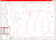Mills Wall Map Red Line Style